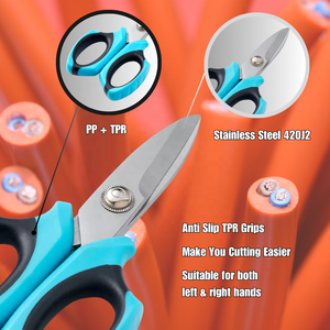 Kwang Hsieh กรรไกรสเตนเลส420J2หนา6 ", กรรไกรช่างไฟฟ้ามีขอบหยักสำหรับงานอุตสาหกรรมความหนา3.5มม. ใช้งานหนัก - Product Image 5