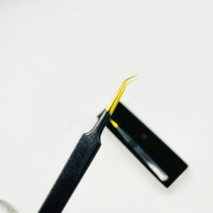 Pinzas Antiestáticas de Acero Inoxidable con Brillo para Extensiones de Pestañas, 2 en 1, Empaque de Lujo en Caja de Regalo, Precisión para Aislamiento de Pestañas - Product Image 2