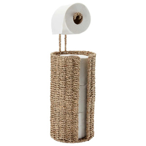 Support de papier toilette en jonc de mer tressé, sur pied, directement de l'usine, écologique, décoration de salle de bain et distributeur, minimaliste et respectueux de l'environnement - Product Image 2