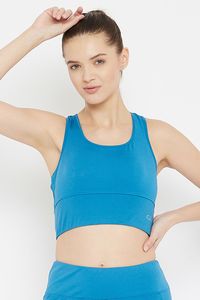 Sujetador Deportivo Azul sin Costuras, Soporte Medio, Ropa Deportiva, Top para Yoga y Fitness - Product Image 1