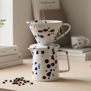 Juego de cafetera y gotero de porcelana duradera de calidad premium 3460992SETL-0.4 para amantes del café - Product Image 1