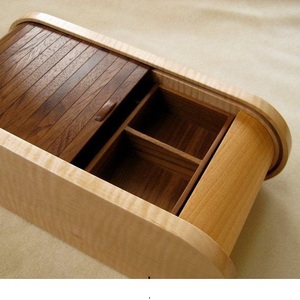 Premium Roll Lid Wooden Jewelry <b>Box</b> Compartment Desktop Storage Case Handmade Walnut Wood Office Organizer <b>Keepsake</b> Gift <b>Box</b> - Product Image 1
