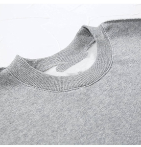 Winter Heavyweight Solid Embroidery Streetwear Crew Neck <b>Sherpa</b> <b>Lined</b> Fleece Sweatshirt with Front Logo 100% Cotton Women's - Product Image 6