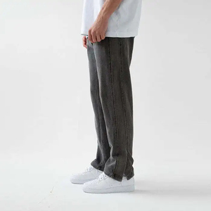 New Custom Logo Print and design Flare Sweatpants 100% Cotton Sweat <b>Pants</b> Vintage Acid Wash Flare Sweatpants Men <b>Summer</b> Jogger - Product Image 1