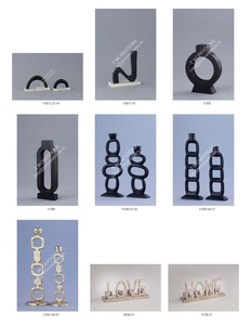 Juego de Portavelas y Soporte de Aluminio Estilo Anillos Abstractos, Diseño Moderno, Duradero, Decoración Navideña para Mesa - Product Image 5