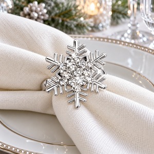 Lot de bagues de serviette métalliques en gros, accessoires de décoration de table réutilisables de qualité supérieure pour les magasins de détail, les projets hôteliers et l'exportation - Product Image 1