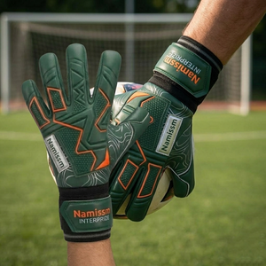 Goalkeeper Gloves Model Pu Leather Full Finger Non Slip Breathable Adjustable Wrist Strap USA GoalKeeper Gloves - Product Image 4