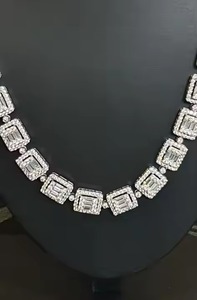 Luxury Design 925 Sterling <b>Silver</b> Diamond Cuban Chain 6mm 8mm 10mm width 18K White Gold Plated Hip Hop <b>Necklace</b> <b>for</b> <b>Men</b> Women - Product Image 6