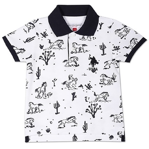Polo en coton pour bébés garçons INDEX, imprimé voiture, blanc, manches courtes, uniforme scolaire, nourrissons, tout-petits, tissu Oxford - Product Image 4