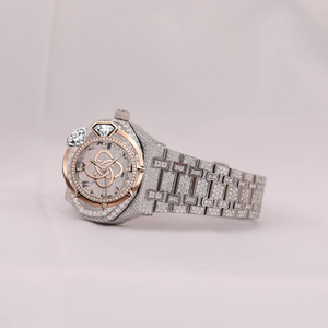 Reloj de Lujo para Hombre con Incrustaciones de Moissanita, Brazalete Completo con Diamantes - Product Image 3
