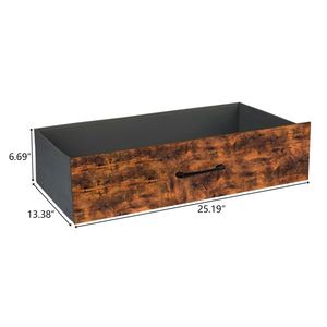 Mobile Vintage in Truciolato e Tessuto Non Tessuto con Impiallacciatura, 134x40x67cm, Doppia Fila, 3 Ripiani, 6 Cassetti per Soggiorno - Product Image 6