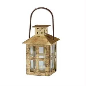 Brass Lantern With Cutout Design For Home Decoration Durable Metal Candle Holder Centerpiece In Best Price Modern Design Lantern - Product Image 2