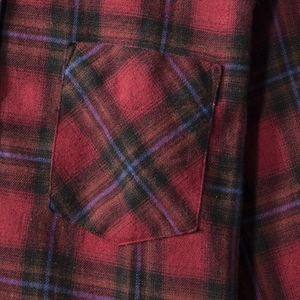 Chemises à manches longues en coton à carreaux rouges fantaisie, confortables et chaudes, pour hommes, chemise en flanelle à carreaux - Product Image 6