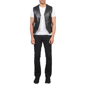 Mens Western Cowboy Leather <b>Vest</b> Traditional Ranch Style Genuine Leather Biker <b>Vest</b> Wholesale Supplier - Product Image 4