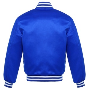 Chaquetas de béisbol unisex al por mayor de alta calidad, personalizadas, de dos colores, chaqueta de béisbol lisa al por mayor - Product Image 4