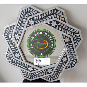 Nouveau miroir en bois et résine fantaisie de qualité supérieure avec un design moderne, à utiliser comme miroir de salle de bain, en provenance d'Inde, de Falak World Export - Product Image 1