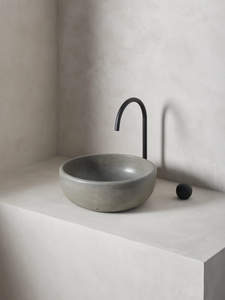 Vasques de salle de bain modernes industrielles en béton à bord fin, à poser sur comptoir, type bol, vente chaude 2026 - Product Image 3