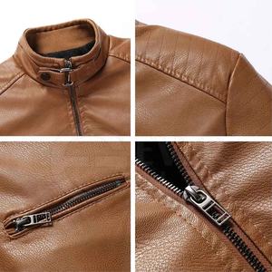 Venta al por mayor de moda con cremallera Pu chaquetas de cuero para los hombres de moda chaqueta de cuero de moda hecha en Pakistán chaqueta de cuero de moda - Product Image 3