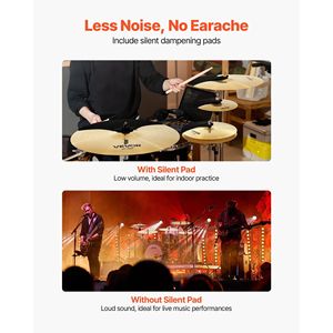 Set di 6 Piatti in Lega per Batteria, Include Hi-Hat da 14 Pollici, Crash da 16 Pollici, Crash da 18 Pollici, Gong da 20 Pollici - Product Image 4