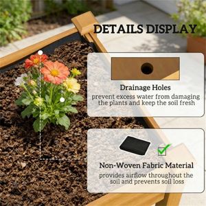 Lit surélevé avec bac à plantes en sable pour pots et jardinières - Product Image 3