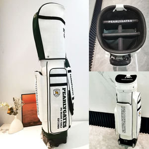 Sac de golf professionnel en cuir synthétique blanc avec organisation multi-poches et base renforcée - Product Image 6