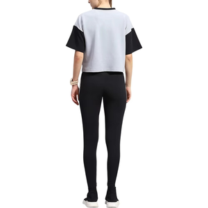 Conjunto de chándal de yoga de verano para mujer: top deportivo transpirable de manga corta y leggings de cintura alta, ropa de gimnasio en blanco y negro, tallas S-XXL - Product Image 2