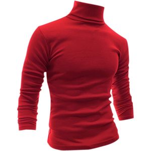 Camiseta de cuello alto de manga larga ligera y ajustada para hombre - Product Image 1