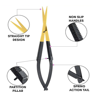 Ciseaux professionnels pour sourcils et cils en acier inoxydable, parmi les plus vendus - Product Image 5