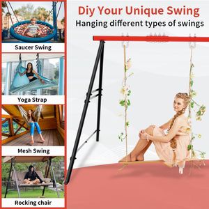 Set di Supporti per Altalena in Metallo Resistente per Giardino, Verniciato a Polvere, Capacità 400 Kg, con Barre Laterali Extra - Product Image 5