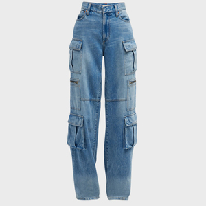 Jean baggy pour femme, coupe décontractée, taille haute, pantalon ample en denim, style streetwear décontracté, mode féminine, longueur intégrale, vente en gros - Product Image 2