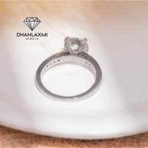 18K Gold Lab Grown Diamond Ring 1.05 Carat Round Brilliant Half Eternity Wedding Band Women Fine Jewelry Wholesale Export Luxury - Product Image 2
