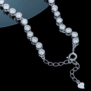 Pulsera de Diamantes en Oro Blanco para Mujer, Corte Brillante Redondo, Diamantes Naturales con Certificación GIA, Chapado en Rodio, Joyería Clásica para Bodas - Product Image 2