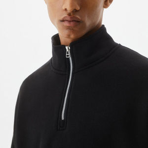 Custom Made 100% Cotton 400 GSM <b>Men's</b> Half Zip Sweatshirt Fall Winter Plus Size Casual Embroidered Breathable Oversize Hoodies - Product Image 4