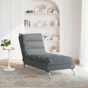 Chaise longue de massage gris foncé - Product Image 3