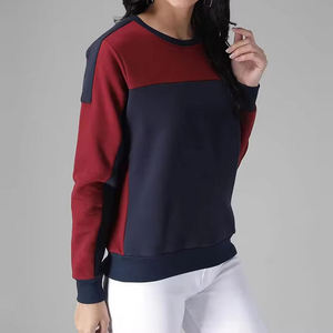 เสื้อสเวตเชิ้ตคอกลมสีบล็อกสำหรับผู้หญิง แขนยาว ผ้าฝ้ายถัก สวมใส่สบายๆ ในฤดูใบไม้ร่วง - Product Image 3
