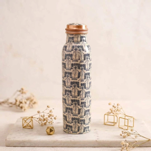 Premium Copper <b>Thermos</b> Set with 2 Cups Double Wall Insulated Portable Drinkware Modern Design Travel Use - Product Image 5