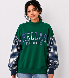 Hellas Fashion Best Selling Women's Cotton Mock Neck Pullover Fleece Windproof Casual Winter Daily Wear - Product Image 1