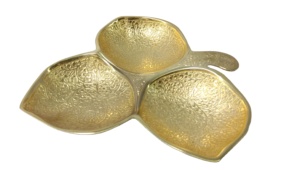 Tazón para servir chapado en oro de 24 quilates de estilo moderno Diseño elegante de metal para ocasiones especiales - Product Image 2