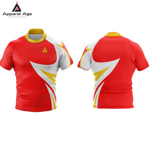เสื้อรักบี้ขายตรงจากโรงงาน ผลิตตามสั่งสำหรับทีม ระบายอากาศได้ดี เป็นมิตรกับสิ่งแวดล้อม ผลิตจากโพลีเอสเตอร์ 100% ชุดฝึกซ้อมกีฬา - Product Image 1