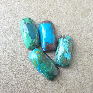 Best Quality Chrysocolla Big <b>Cushion</b> Cabochon Flat <b>Back</b> Calibrated Natural Gemstone - Product Image 2