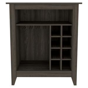 Mobile bar in carbonio con un cassetto aperto e un ripiano aperto - Product Image 6