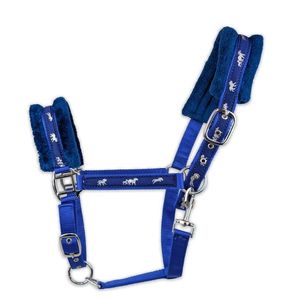 Premium Blue Nylon Horse Halter with Soft Fleece Padding Adjustable Horse <b>Head</b> Collar for Equestrian Riding <b>Training</b> and Stable - Product Image 4