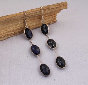 Natural Lapis Lazuli Minimalist <b>Earrings</b> 925 Sterling Silver Jewelry Simple <b>Blue</b> Gemstone <b>Studs</b> Everyday Wear Tiny Lapis <b>Earring</b> - Product Image 4