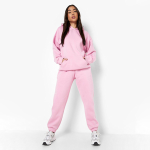 Ensemble de survêtement décontracté pour femme, pull à capuche et pantalon de jogging vierges, les plus vendus, pour l'entraînement et le jogging, marque privée OEM - Product Image 2