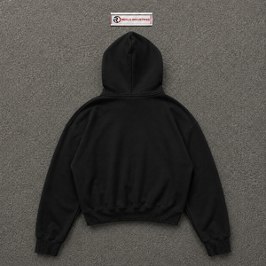 Oversized <b>Black</b> <b>Hoodie</b> With Grey Forest Tree Graphic Distressed Vintage Washed Pullover Streetwear <b>Hoodie</b> <b>For</b> <b>Men</b> And Autumn Top - Product Image 6