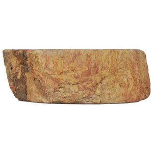 Évier de salle de bain en pierre fossile crème 17,7''x13,8''x5,9'' en pierre crème au design élégant - Product Image 3