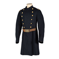 Manteau en laine de reproduction américaine du XIXe siècle, style Union, avec garniture en vraie fourrure de renard, écologique, respirant, col montant, bouton unique