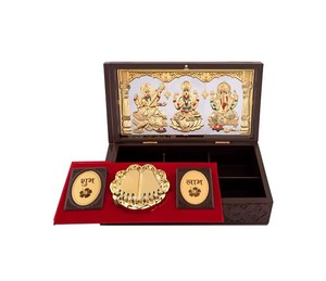 Juego de Charan Paduka de Acero Inoxidable Jai Shree Krishna Arts, Artesanía Moldeada a Mano, Decoración Artística Personalizada para el Hogar y Bodas, Duradera - Product Image 1