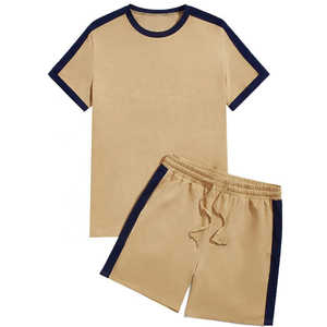 Conjunto Deportivo de Dos Piezas con Logotipo Personalizado, Talla Grande, Transpirable, con Estampado, Pantalones Cortos y Camiseta de Manga Corta de Poliéster/Algodón para Hombre - Product Image 2