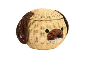 Cesta de Almacenamiento Hecha a Mano con Forma de Perro de Ratán con Tapa, Cesta Organizadora de Juguetes Tejida Decorativa para Habitación Infantil, Guardería, Decoración del Hogar - Product Image 3